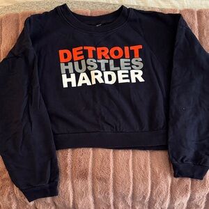 Detroit Hustles Harder Navy Sweatshirt